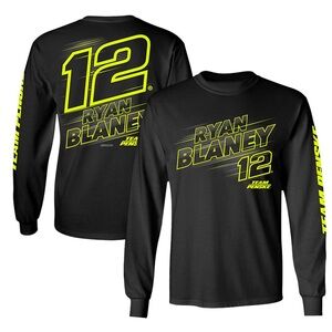 Ryan Blaney Team Penske Black Long Sleeve T-Shirt- size XXL double sided